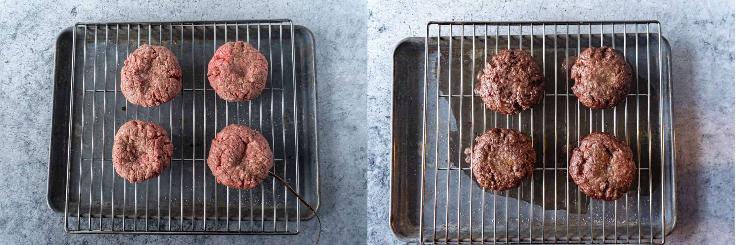 Burger Patties before and after baking