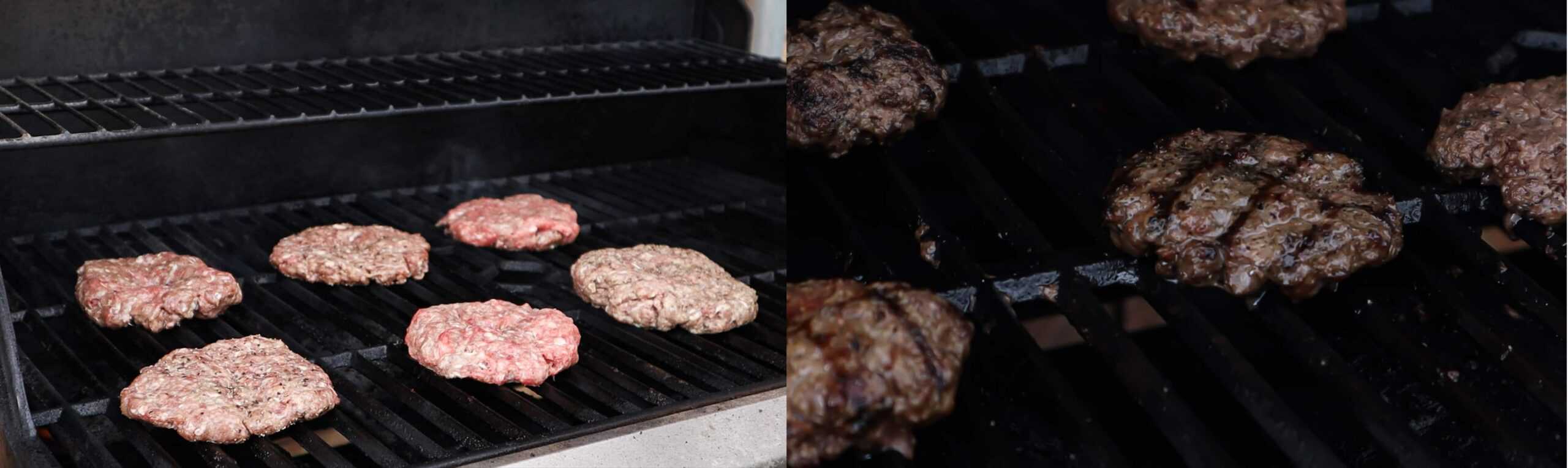 patties on grill- uncooked vs cooked