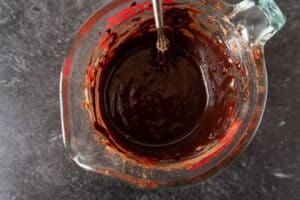cocoa powder mixed into butter