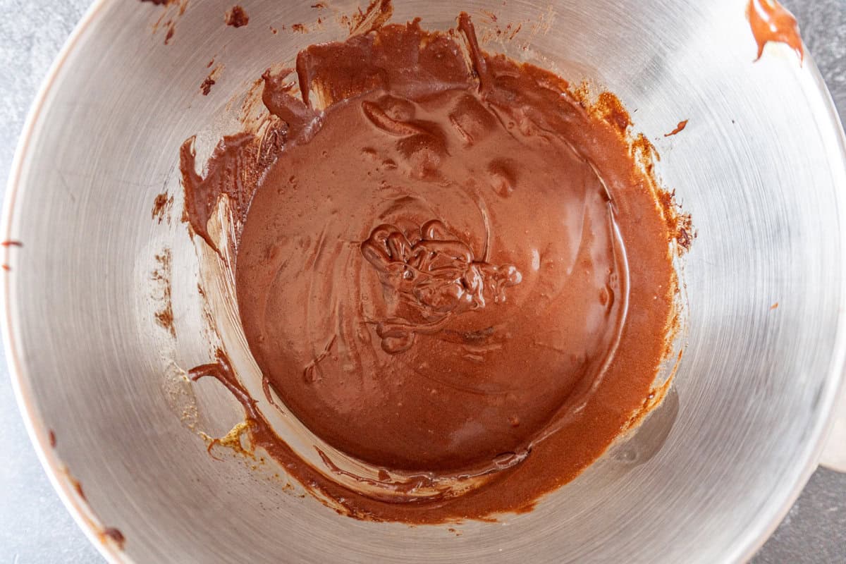eggs mixed into batter.
