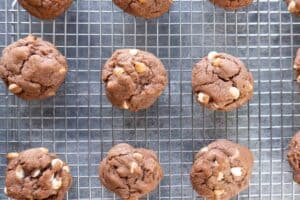 Chocolate Pudding Cookies on cooling rack