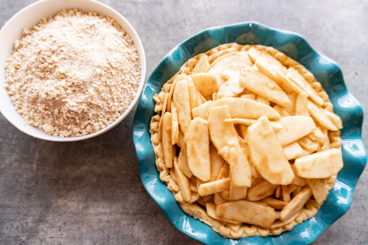 apple pie before adding streusel