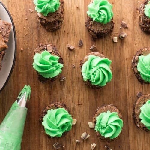 Brownie Bites with Buttercream Frosting Recipe • A Table Full Of Joy