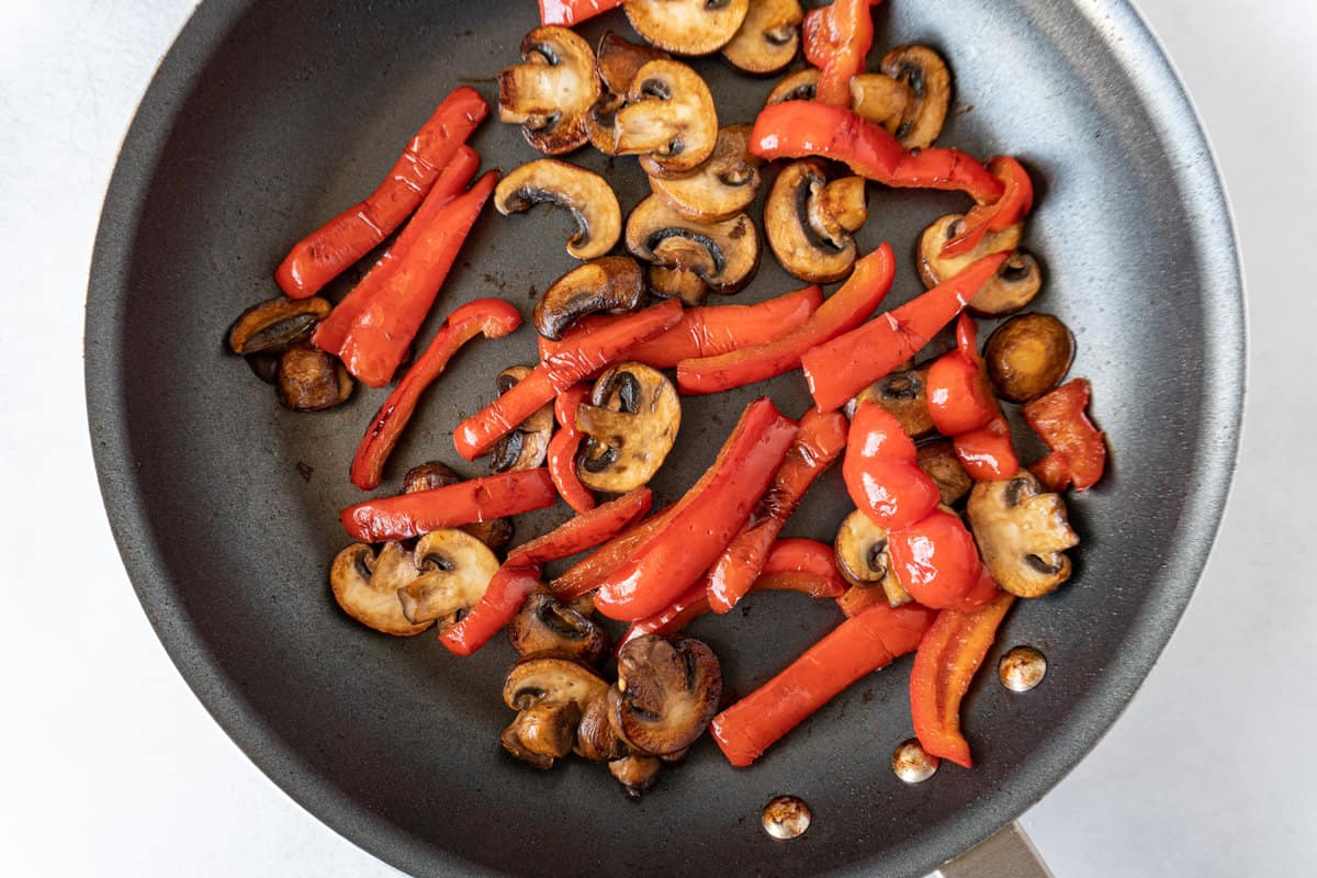 sautéed bell pepper and mushroom