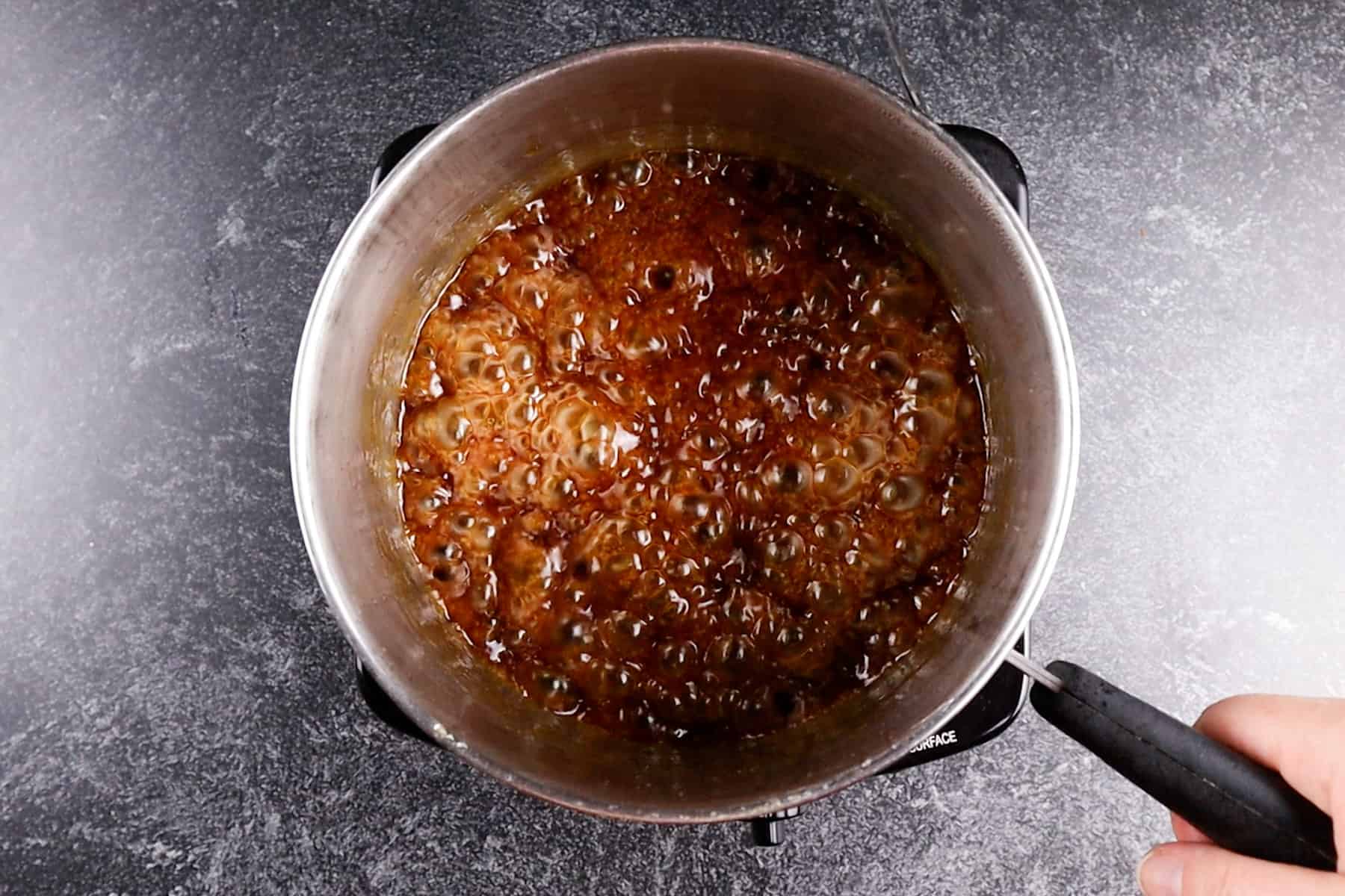 boiling caramel