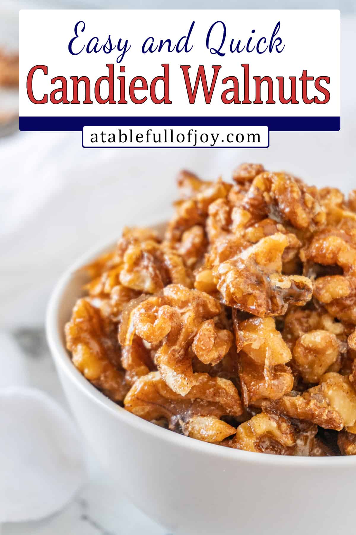 candied walnuts in bowl pinterest pin