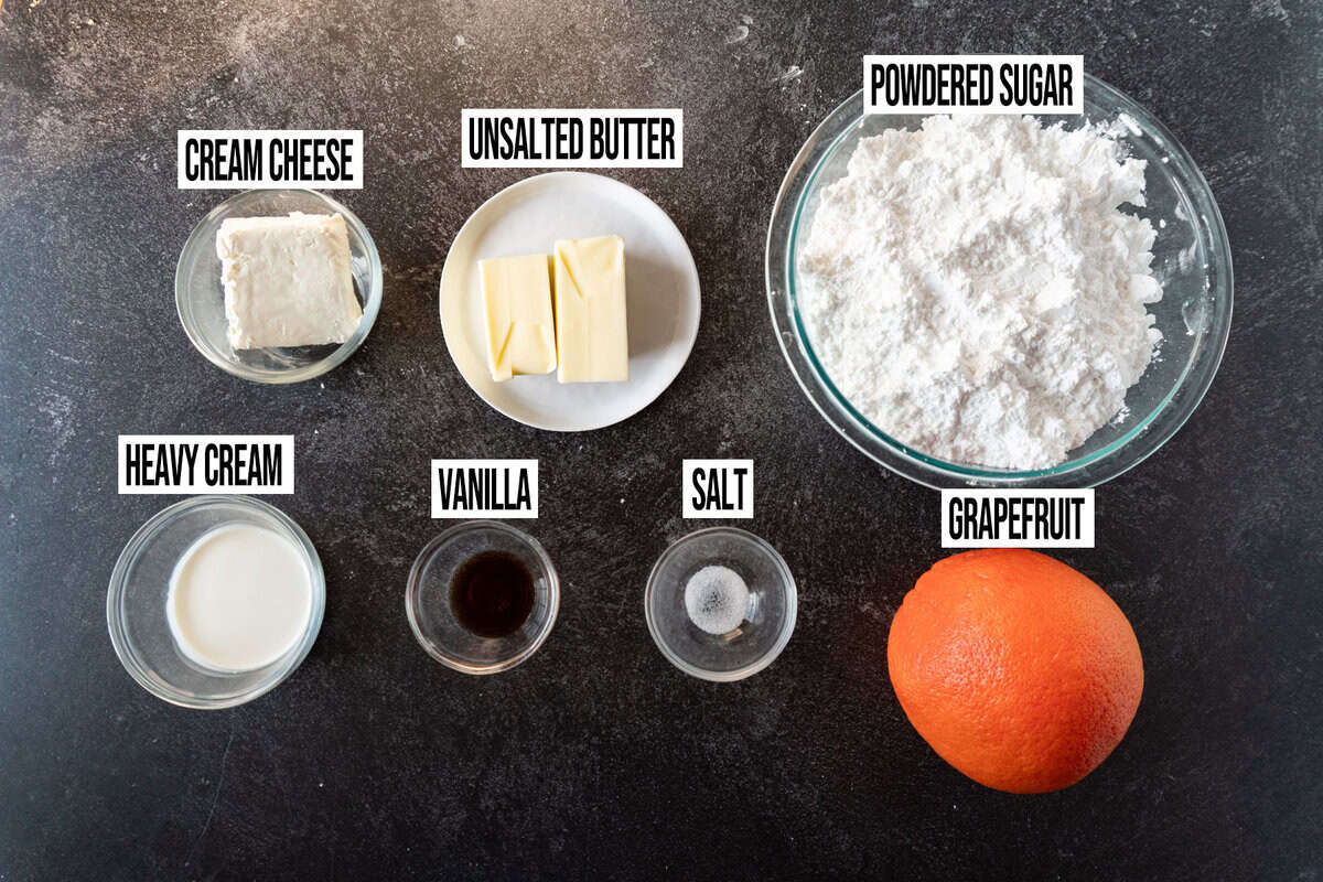 grapefruit cupcakes frosting ingredients.