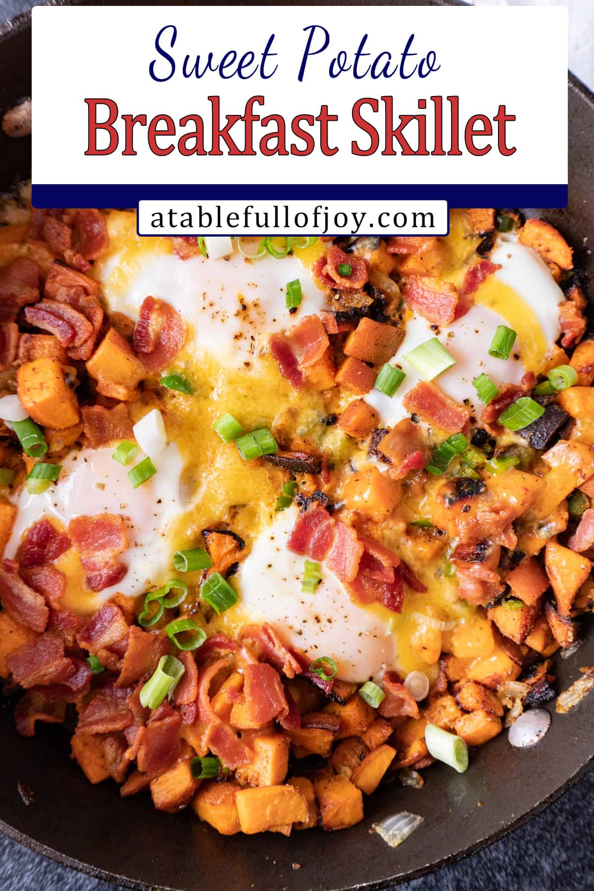 sweet potato breakfast skillet in pan pinterest pin