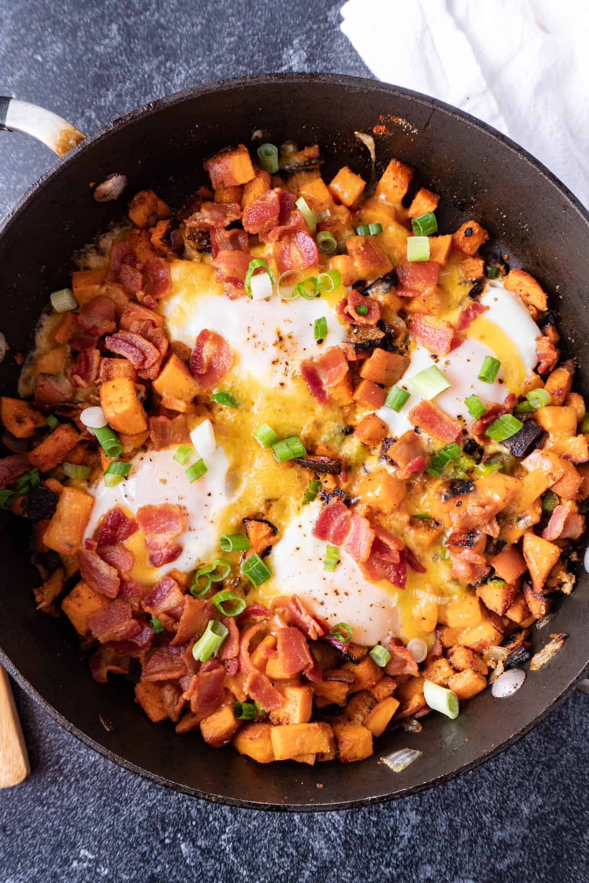 sweet potato breakfast skillet in pan