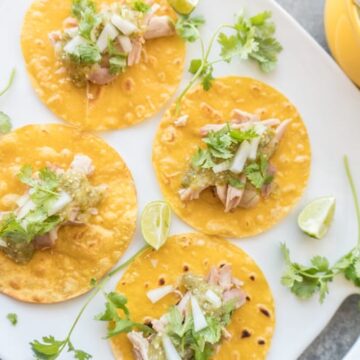 Chicken Tacos with Easy Tomatillo Salsa