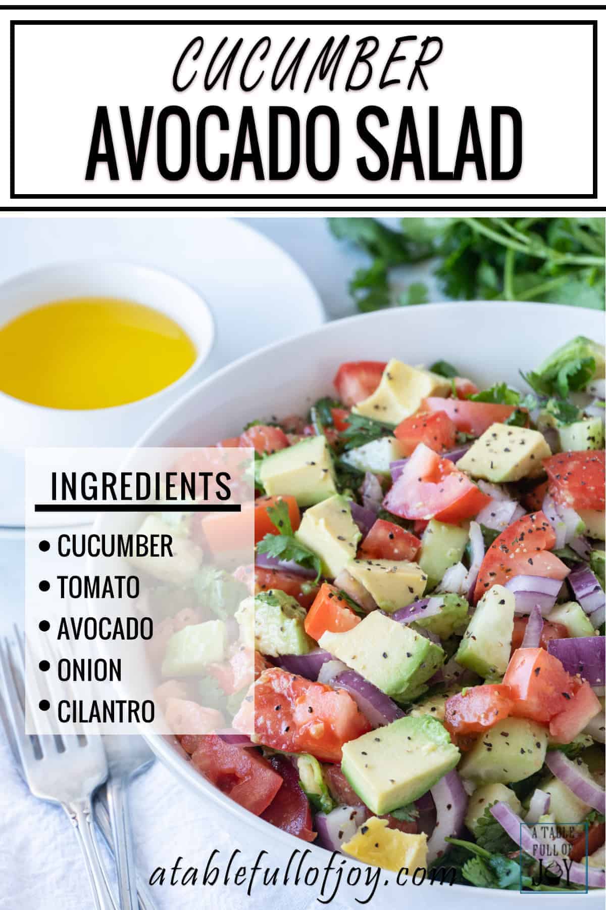 Cucumber Avocado Salad Pinterest Pin