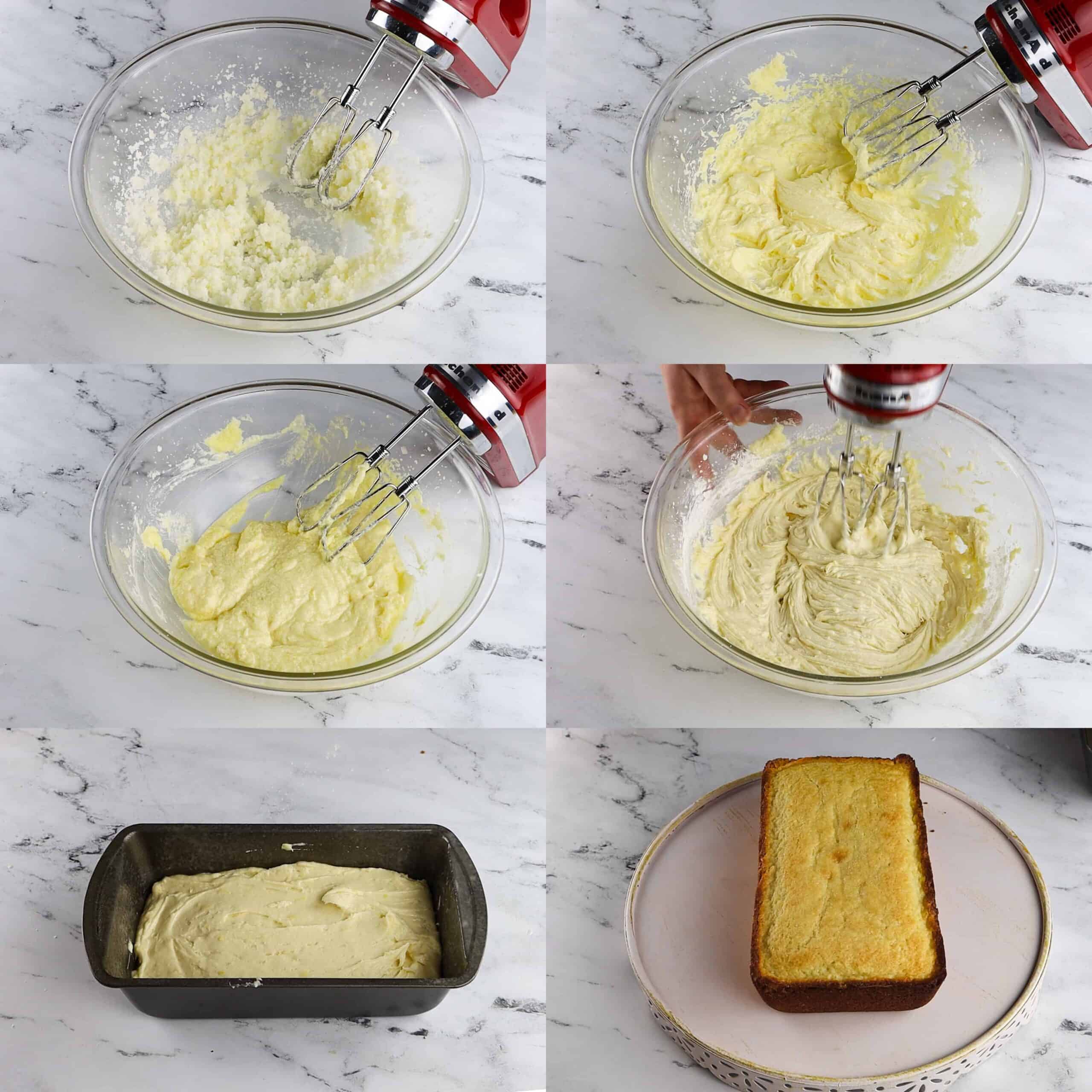 Process Shots of Making Lemon Bread