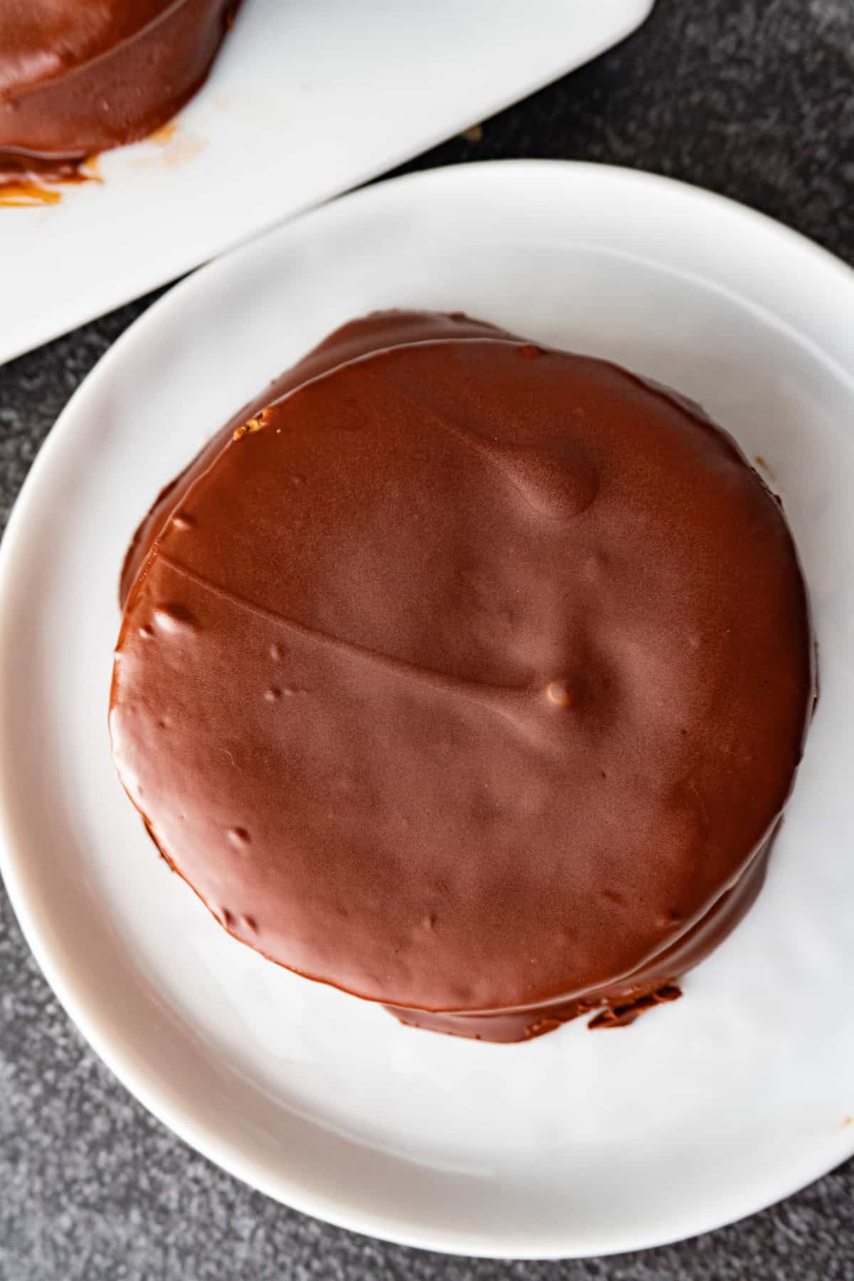 close up of top of moon pie.