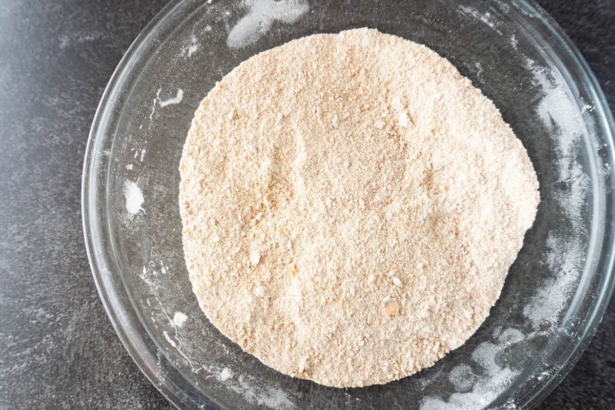 graham cracker and flour mixture.