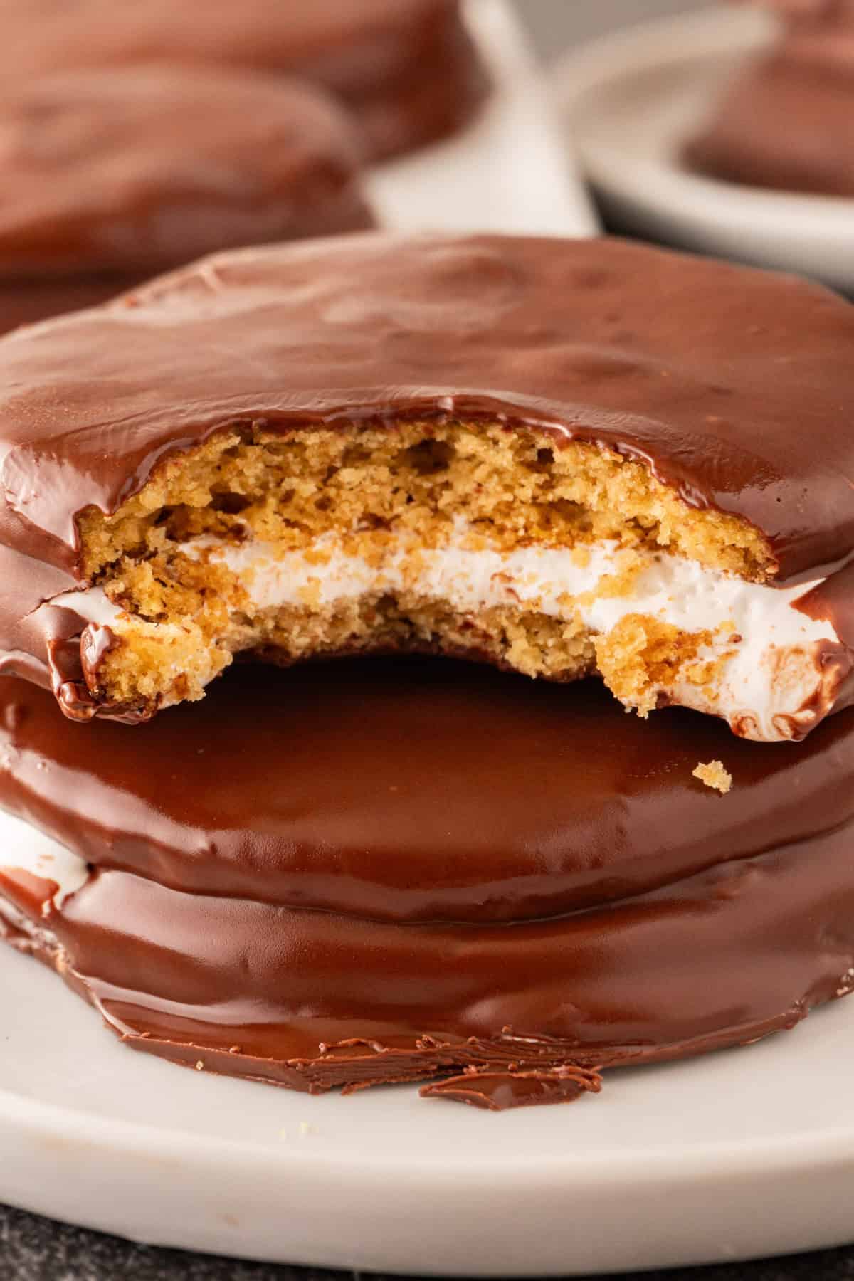 close up of moon pie.