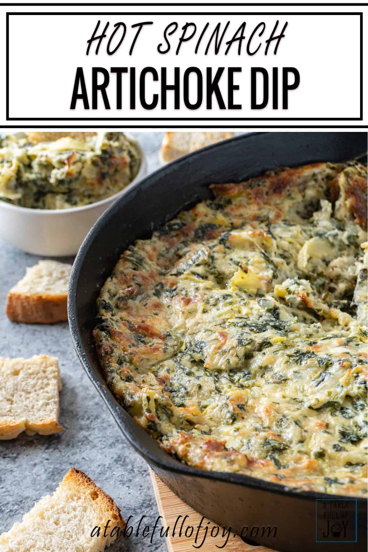 Hot Spinach Artichoke Dip Pinterest Pin