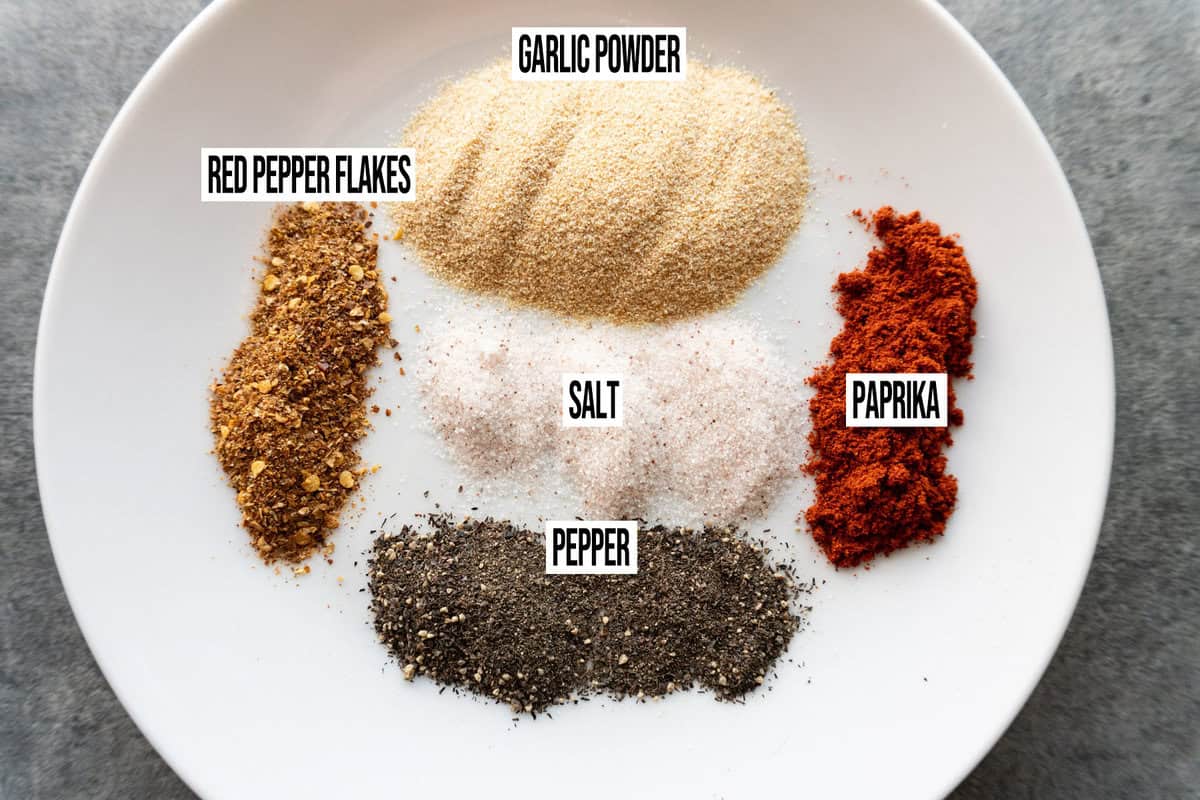 spices on plate for shrimp