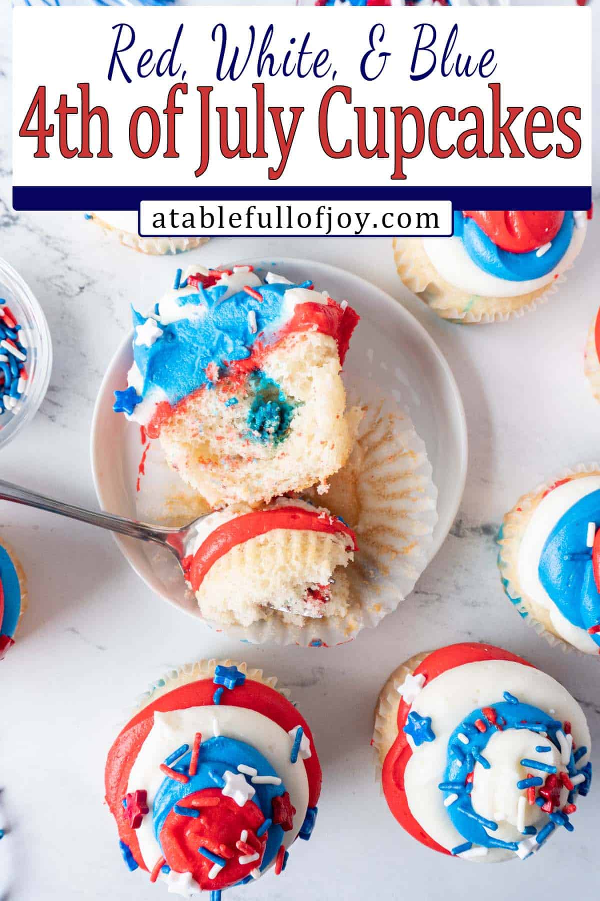 red white and blue cupcakes pinterest image