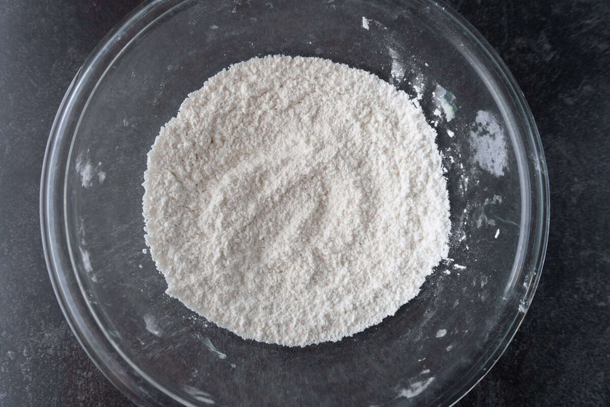 flour mixture in bowl.