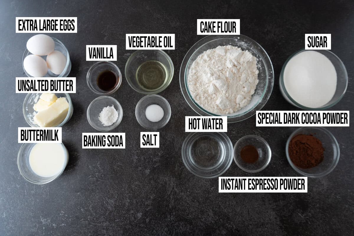cupcake ingredients in bowls.