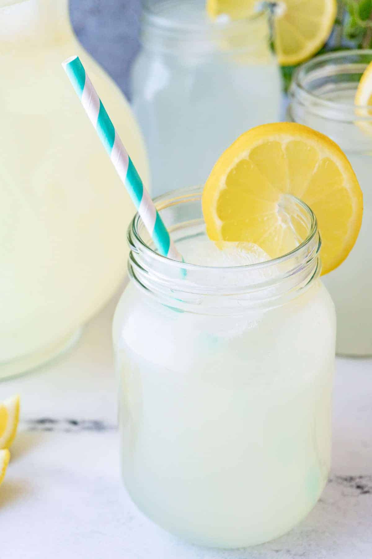 Close up of lemonade in cup