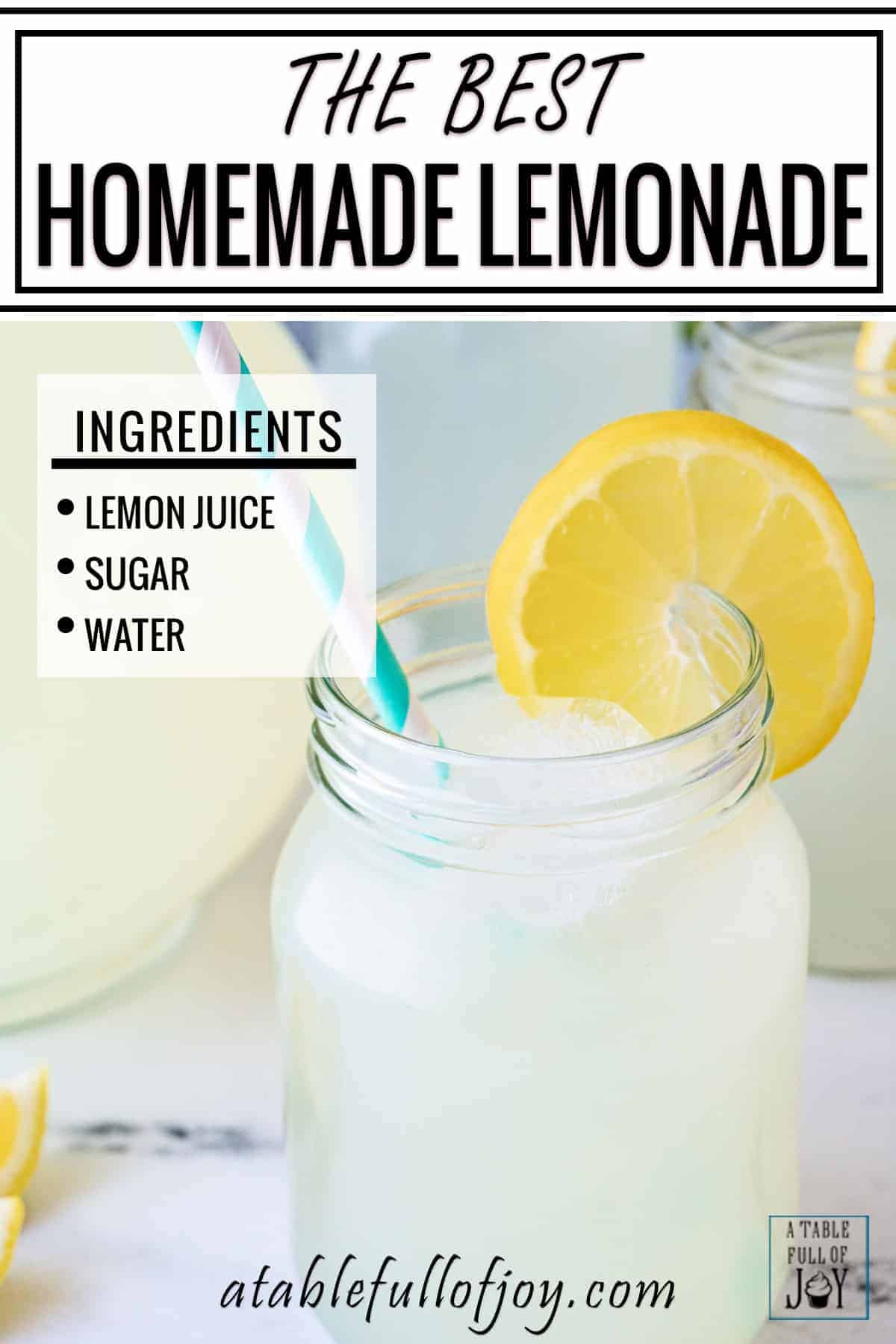 Homemade Lemonade Pinterest Pin