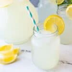 Lemonade in glass with lemon wedges, Featured Image.