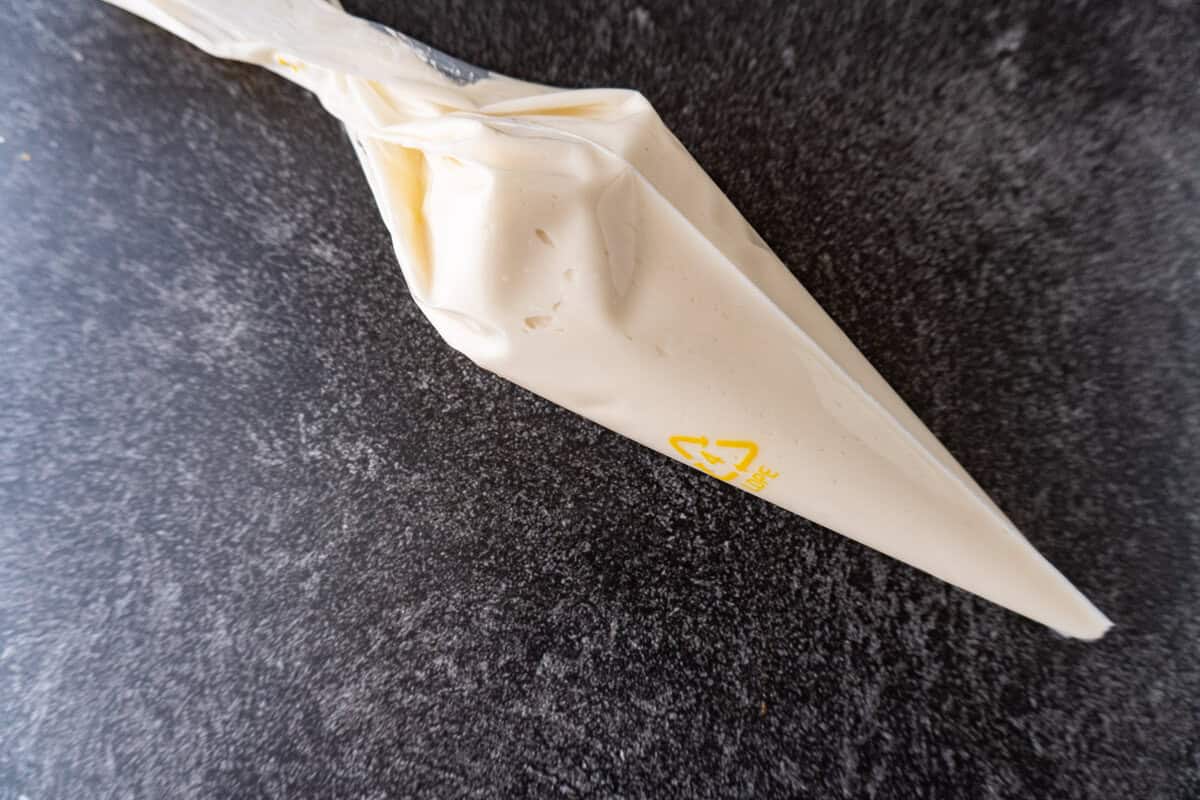 filling in piping bag.