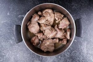 Browned pork pieces