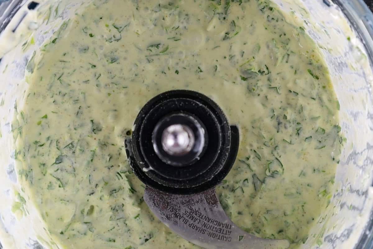 cilantro lime sauce blended in food processor