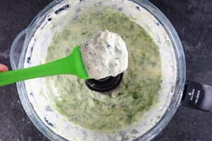cilantro lime sauce on spatula