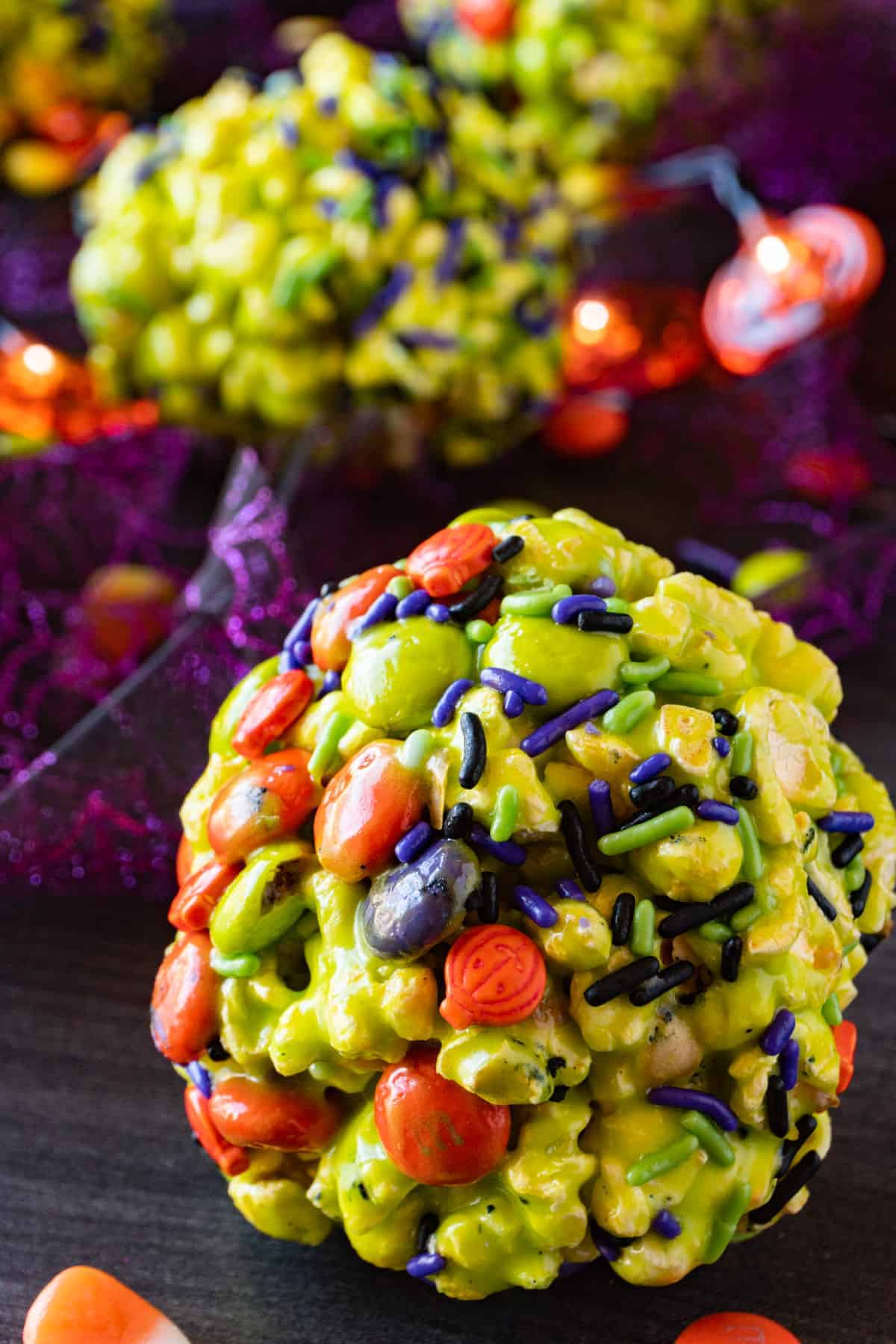 popcorn ball close up