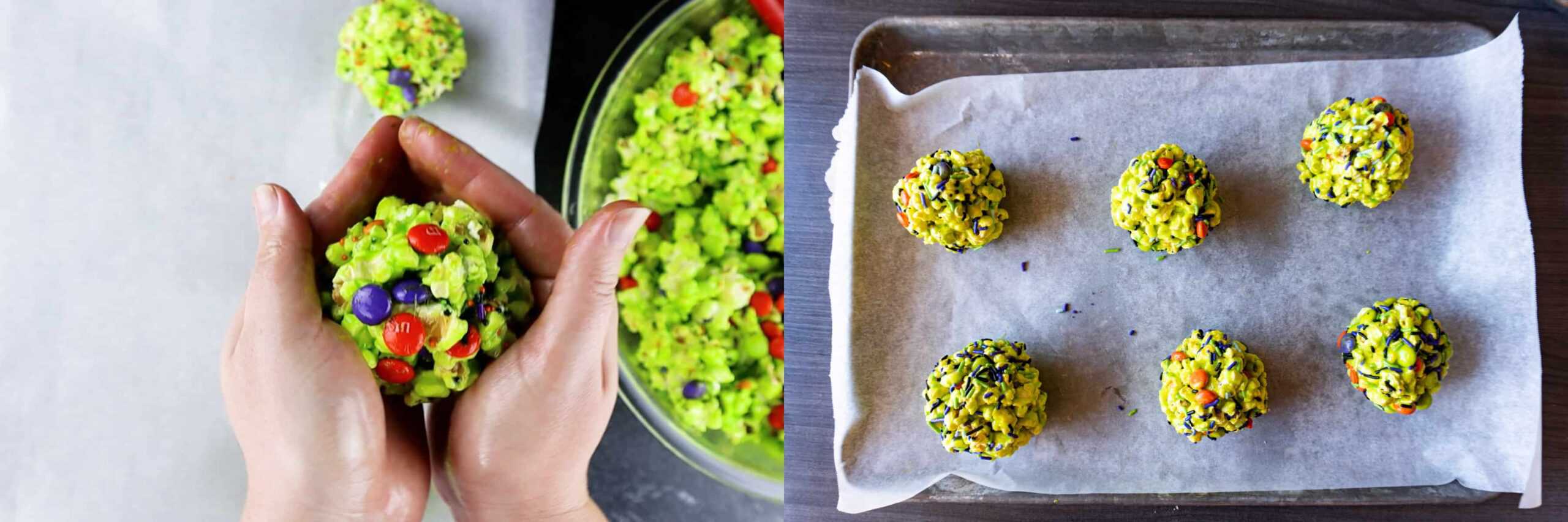 shaping the popcorn balls