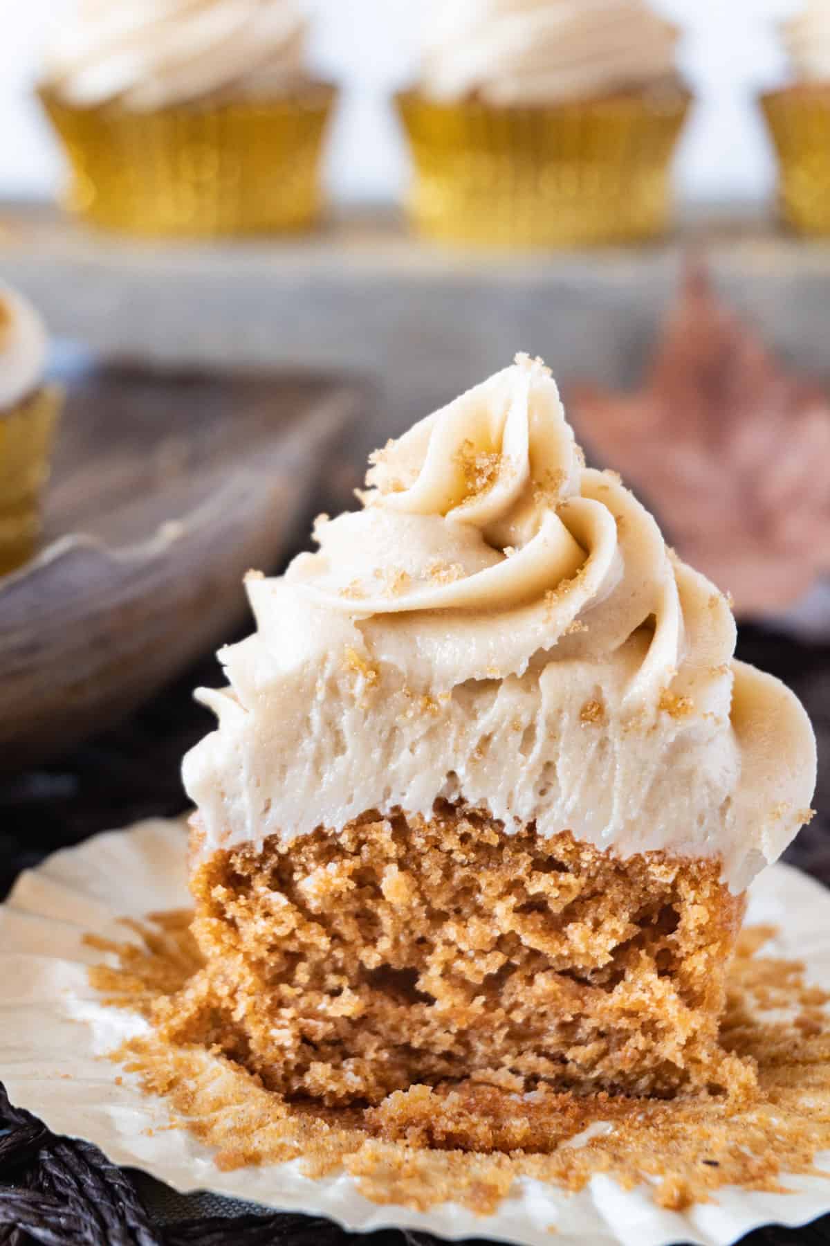 sweet potato cupcake cut in half