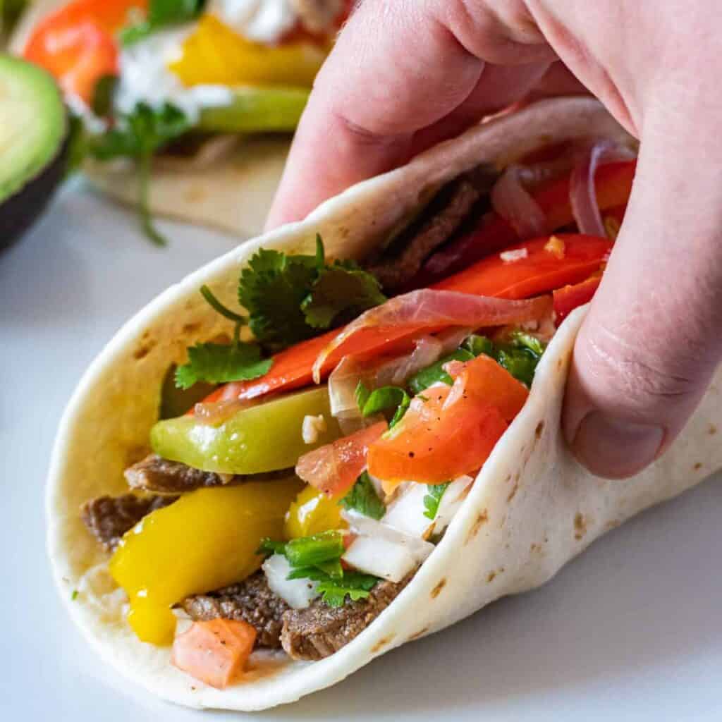 Easy Beef Fajita Recipe Fajita Tacos • A Table Full Of Joy