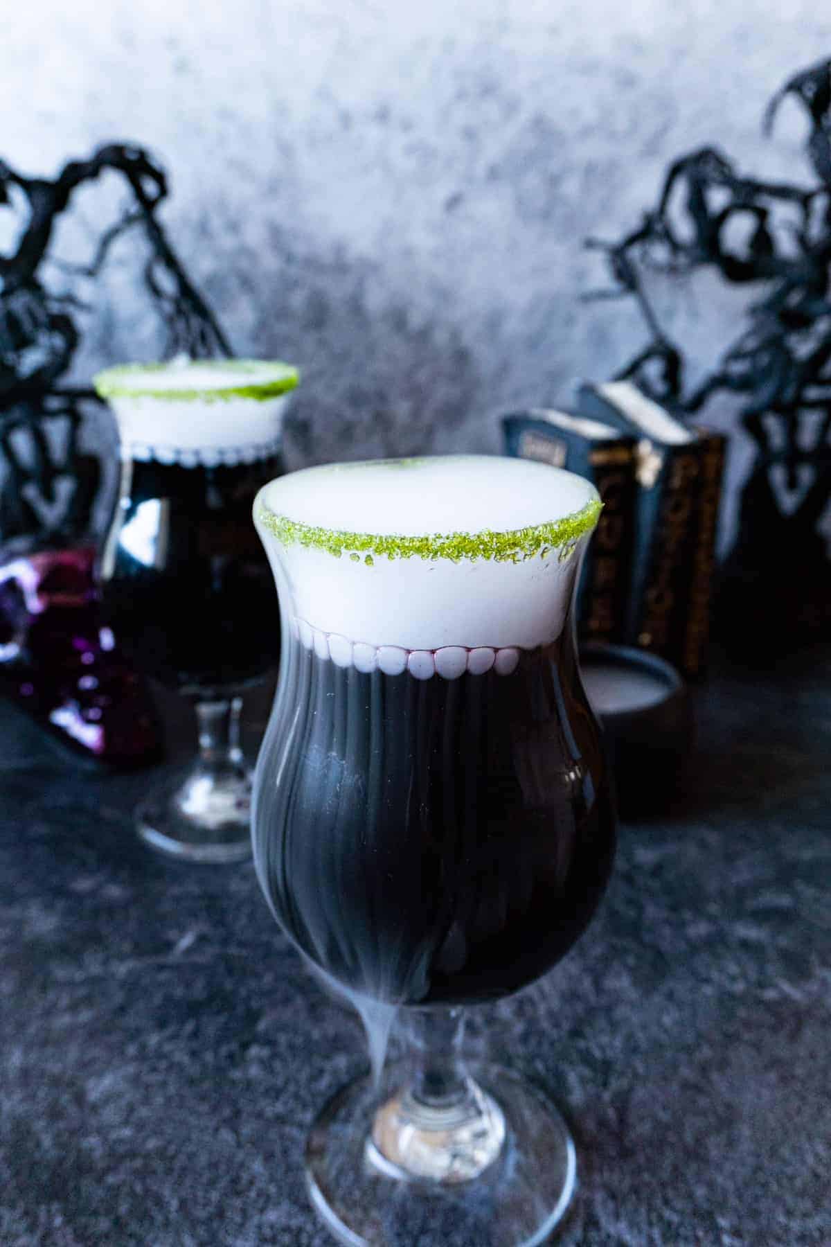 Halloween drink with dry ice