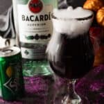 This Cauldron Cocktail is perfect for any Halloween get-together! It’s spooky, tasty, and an easy to make rum cocktail! #atablefullofjoy #shop #ad #halloween #cocktail #spooky #pizza #bacardi #sprite #cocktails