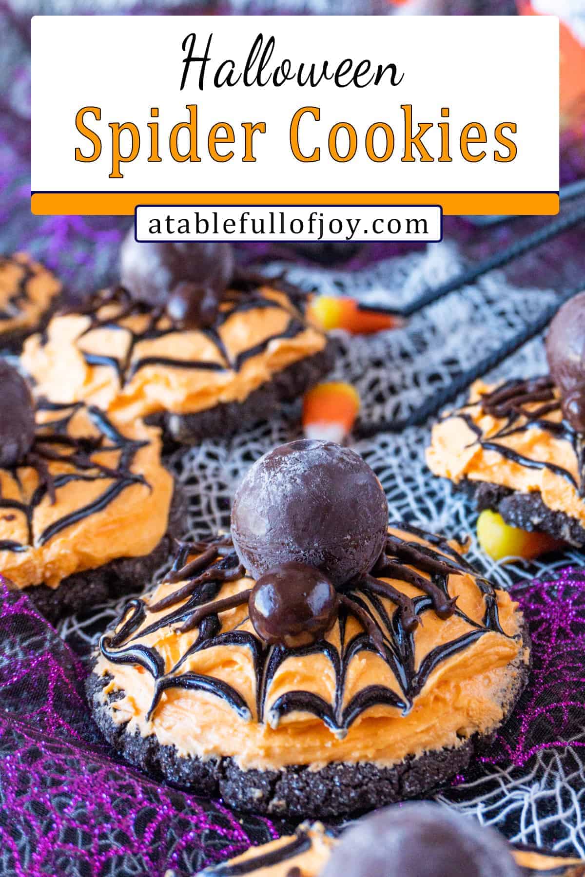 Halloween Spider Cookies pinterest pin