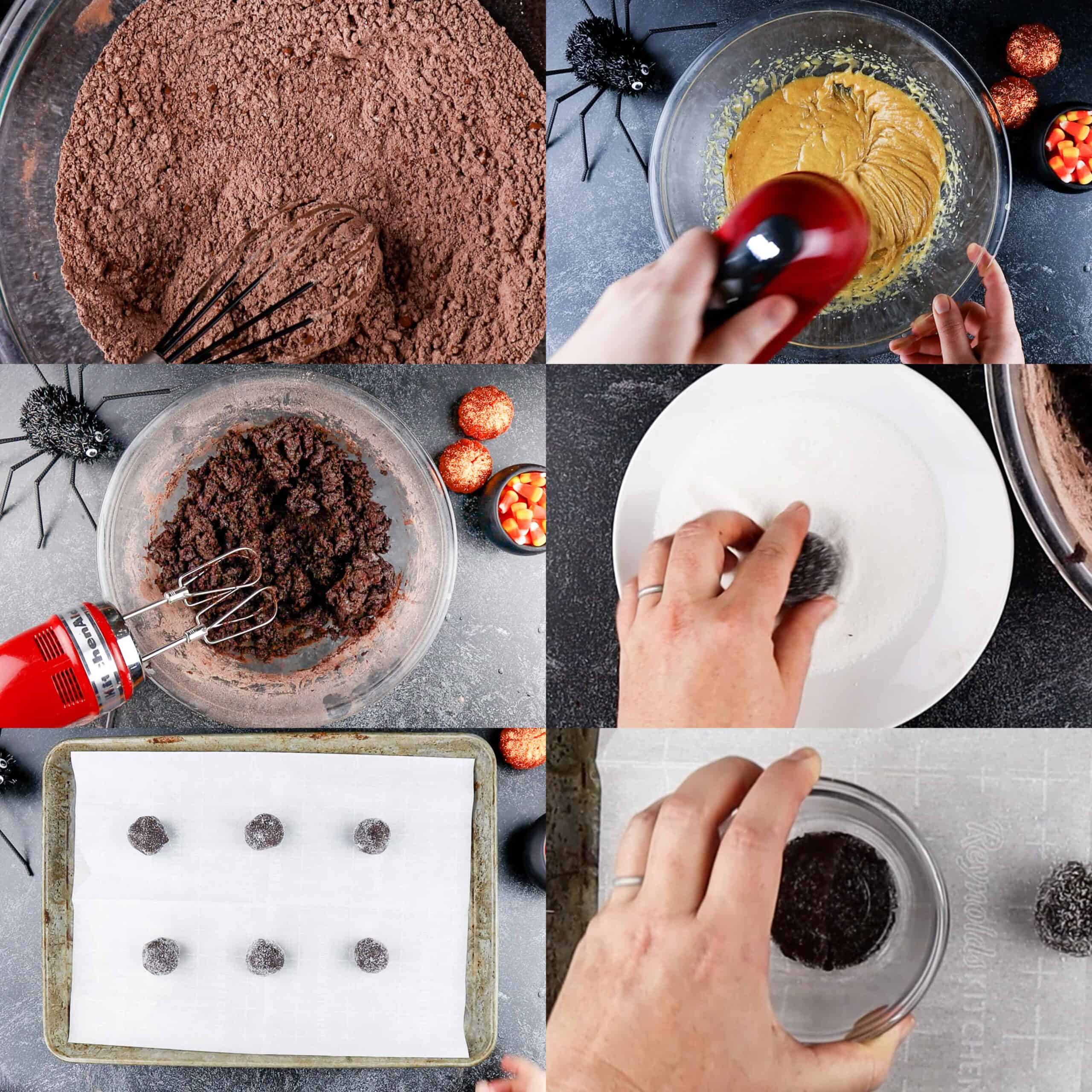 How to make chocolate sugar cookies process shots