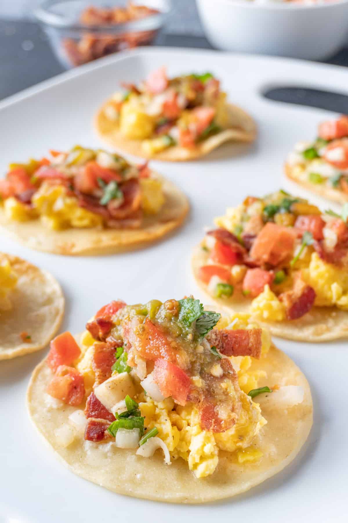 breakfast tacos on a platter