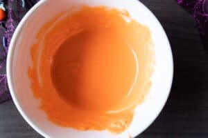 orange candy melts melted