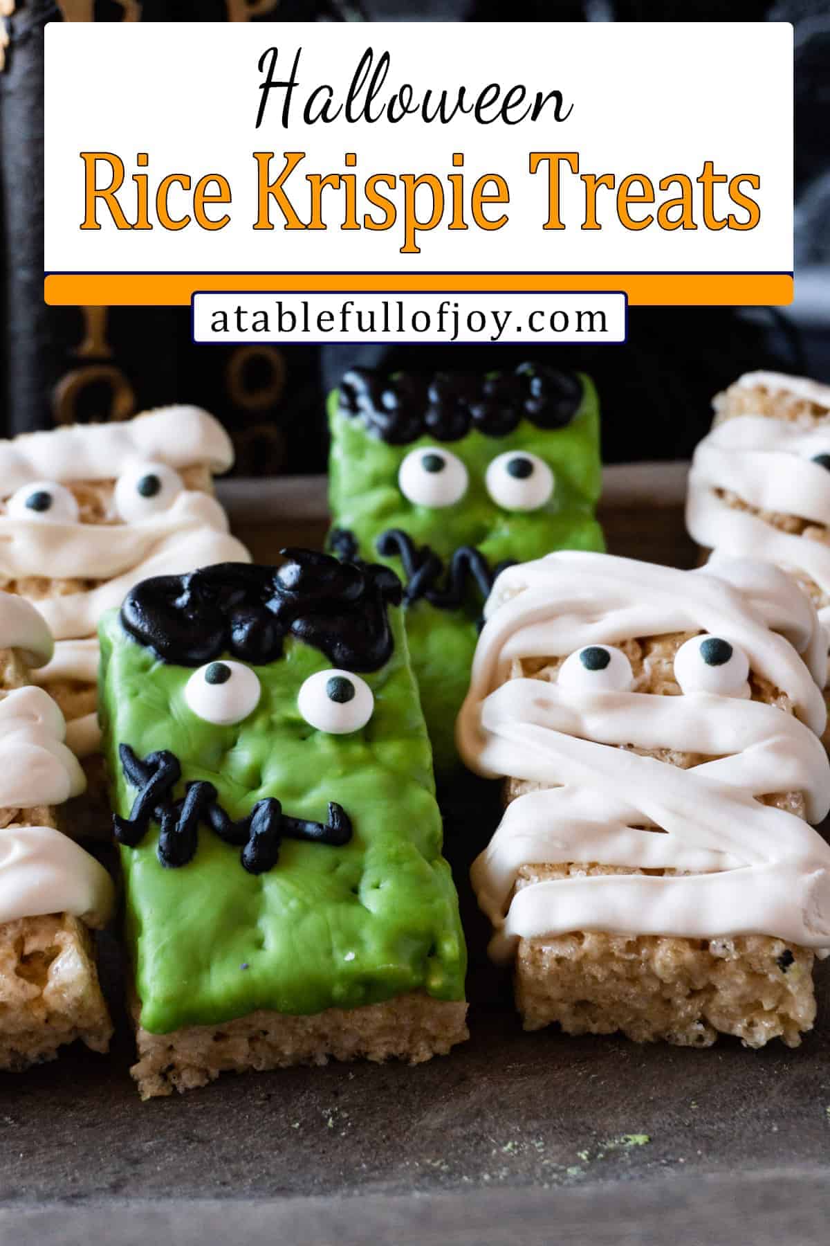 Easy Halloween Rice Crispy Treats • A Table Full Of Joy