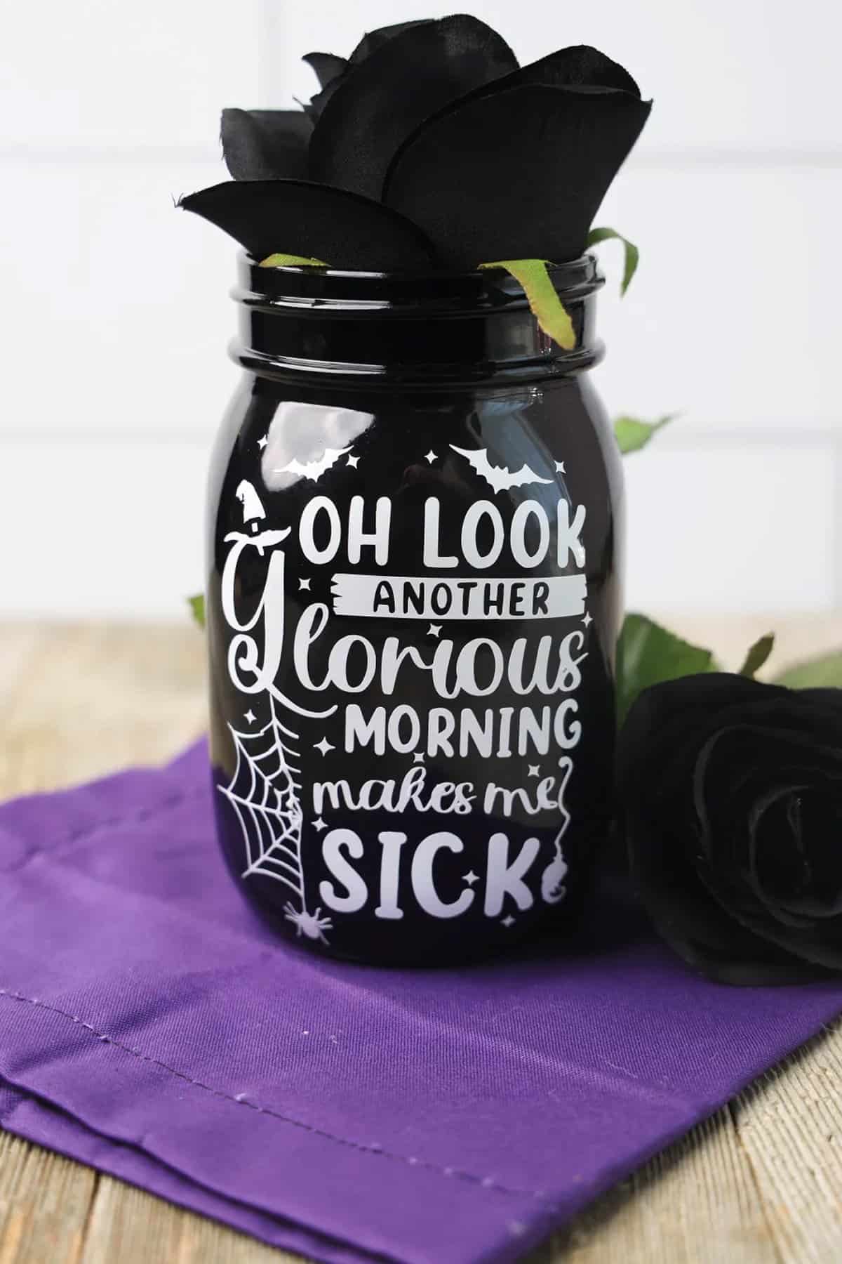 hocus pocus circuit print out on mason jar