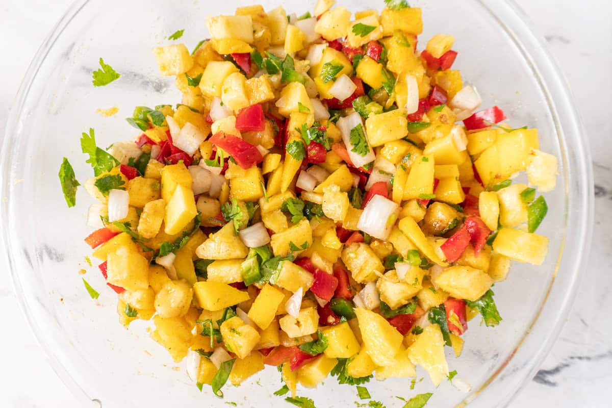 all ingredients mixed in bowl