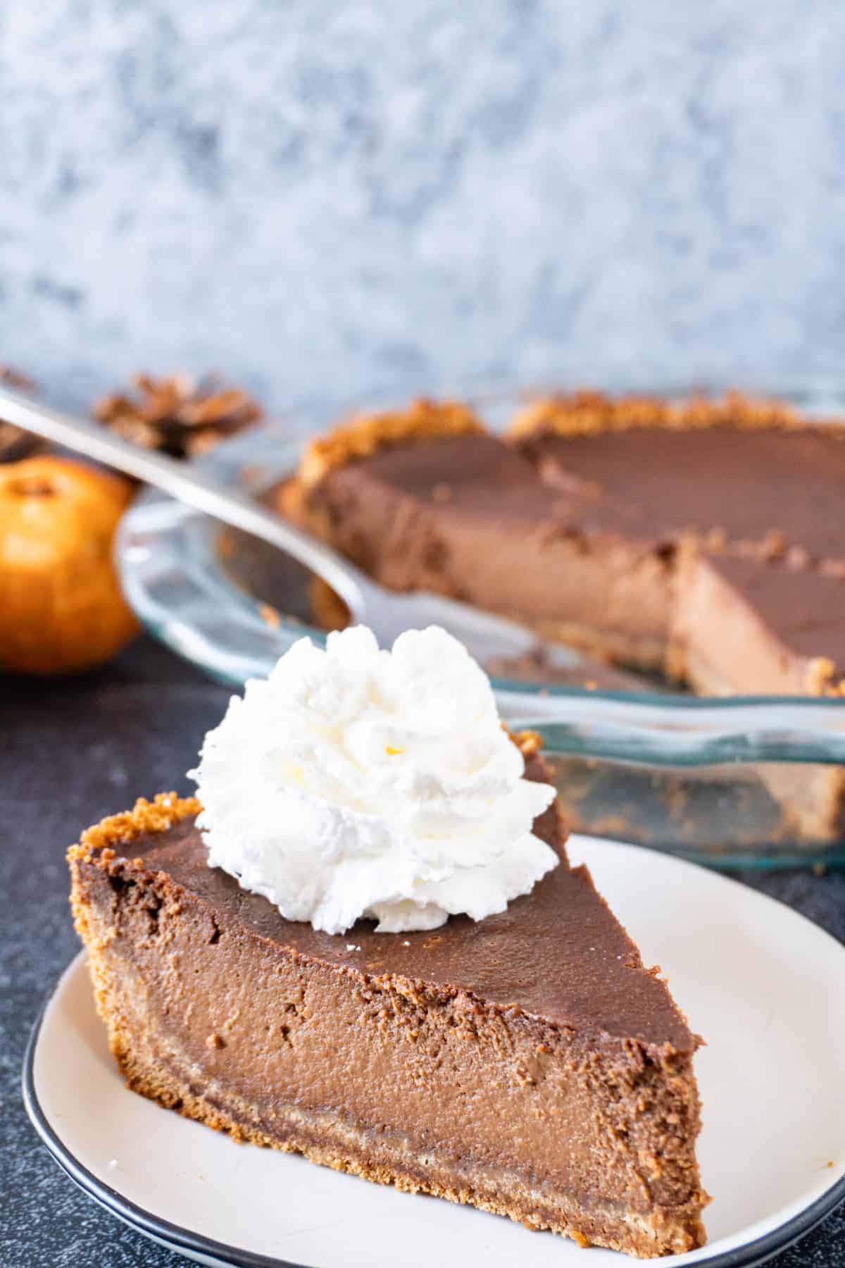 A slice of Chocolate Pumpkin Pie