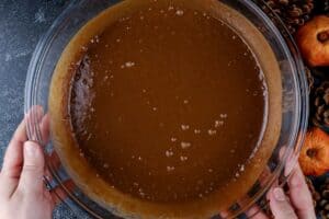 Chocolate Pumpkin Pie filling mixed