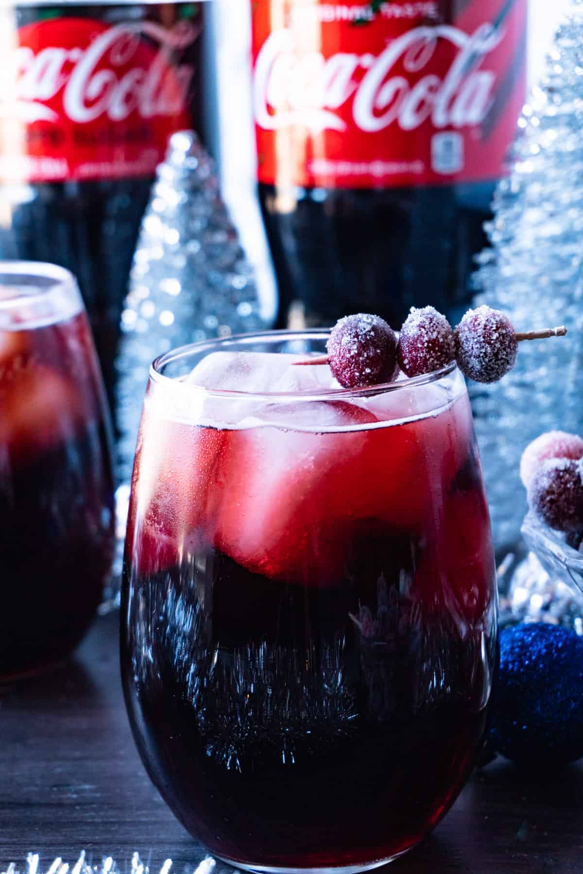 This easy Christmas drink is tasty and festive! 3 Simple Ingredients and you are ready for all the holiday festivities! Easy Christmas Drink close up