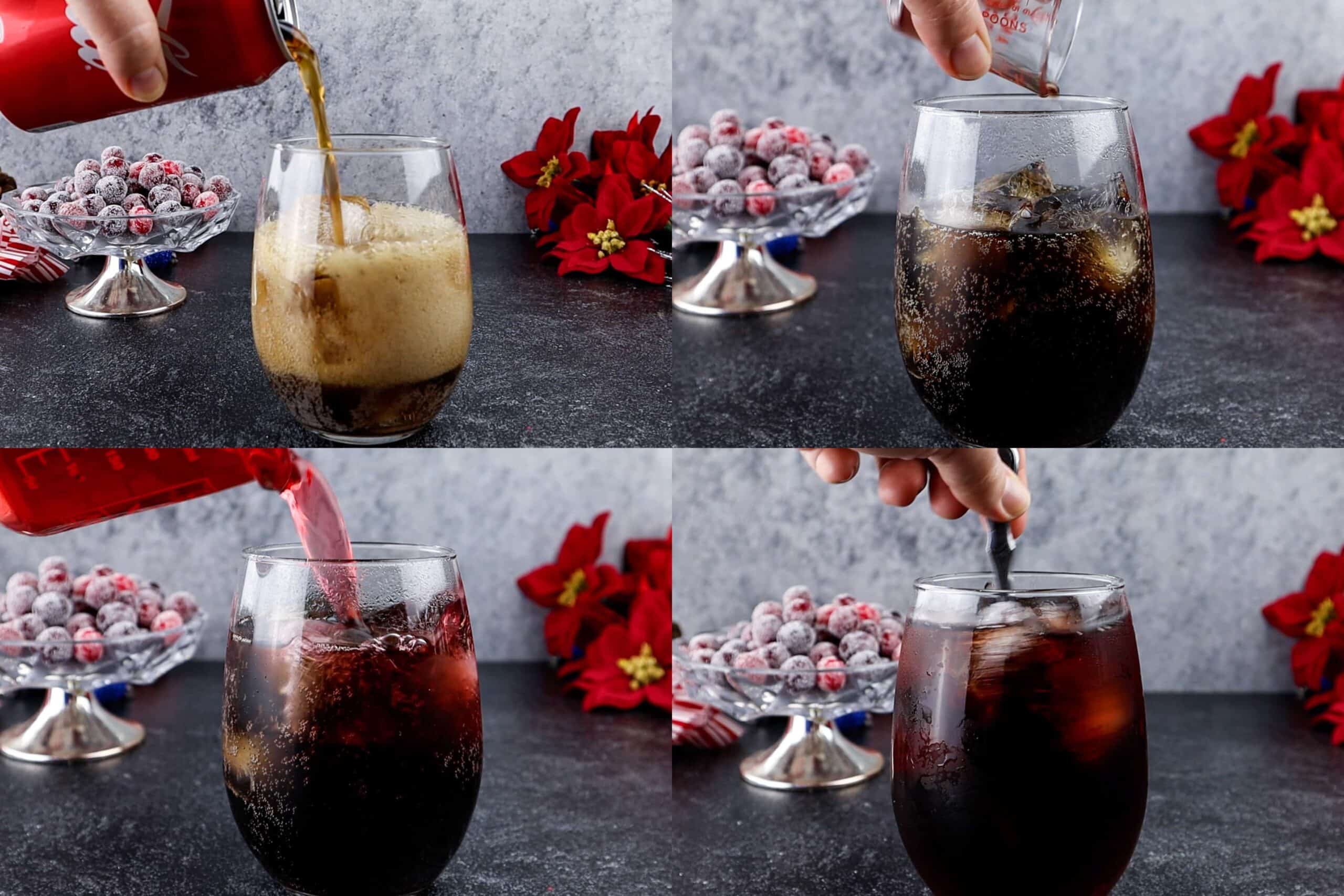 Easy Christmas Drink process photos on how to make the drink