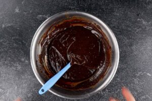 chocolate and egg/sugar mixture