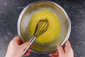 whisked eggs and sugar